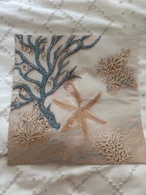 sea life coastal decorative pillow cover